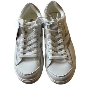 Tretorn White & Tan Accent Lace Up Sneakers Size 7.5 M